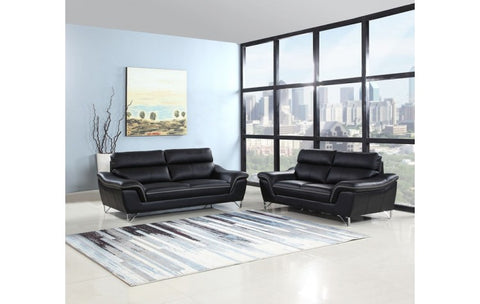 168 - Black Sofa LoveModel:  168-BLACK-2PC