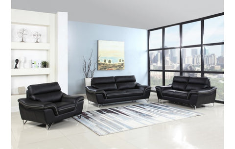 168 - Black Sofa SetModel:  168-BLACK