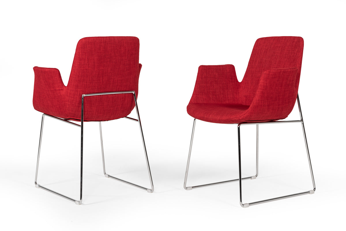 Modrest Altair Modern Red Fabric Dining Chair By VIG Furniture