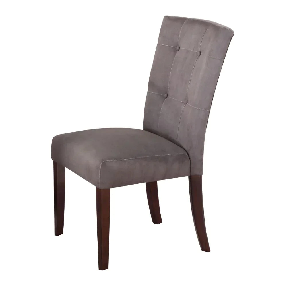 Baldwin Gray Microfiber & Walnut Side Chair Model 16836 By ACME Furniture