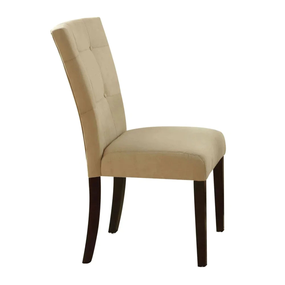 Baldwin Beige Microfiber & Walnut Side Chair Model 16837 By ACME Furniture