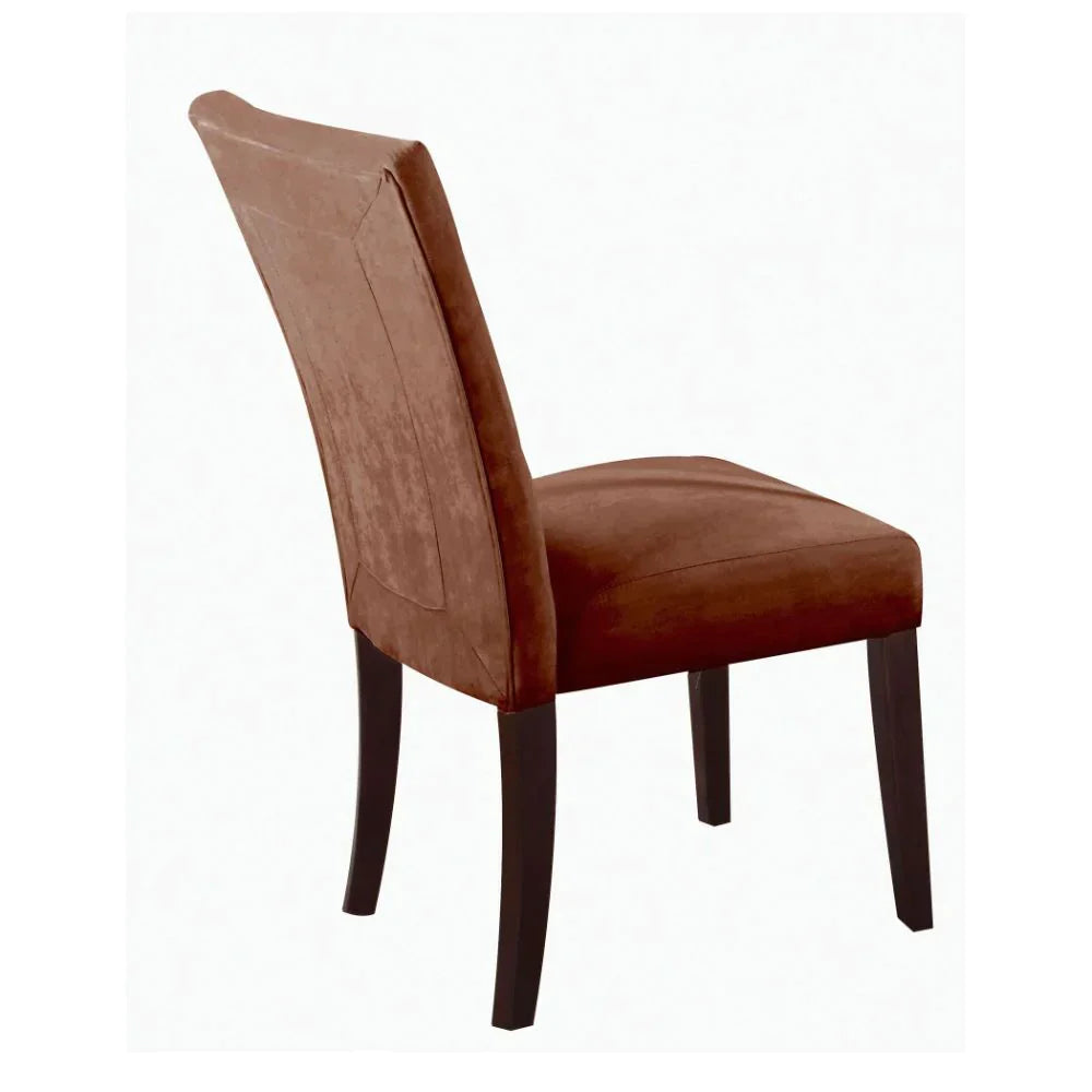 Baldwin Chocolate Microfiber & Walnut Side Chair Model 16838 By ACME Furniture