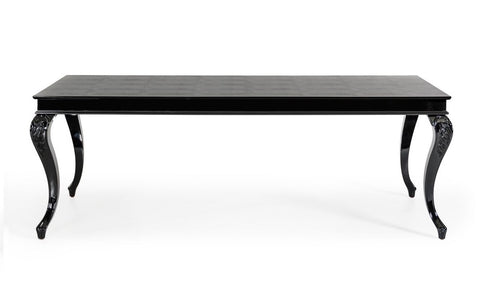 A&X Sovereign Transitional Black Crocodile Dining Table With Black Gloss Legs Model VGUNRC830-220-BLK