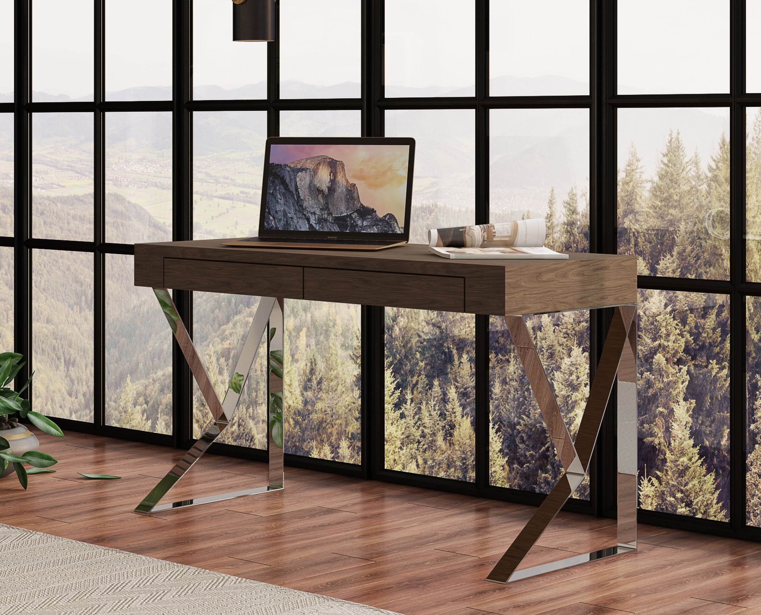 Ferris Modern Walnut Office Desk Model VGBBMD153-WAL