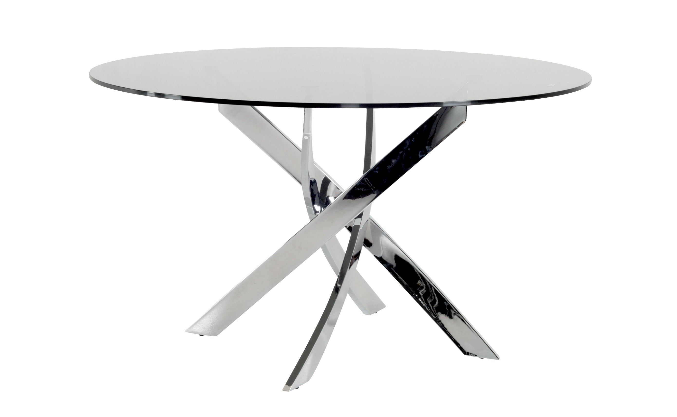 Modrest Pyrite Modern Round Glass Dining Table Model VGEWF2133AA