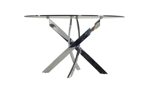 Modrest Pyrite Modern Round Glass Dining Table Model VGEWF2133AA