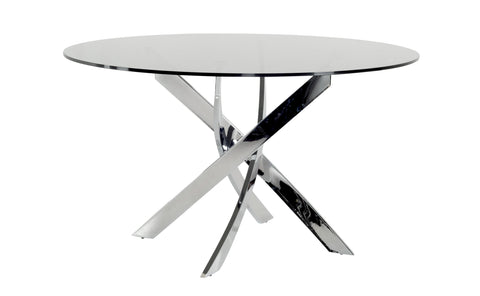 Modrest Pyrite Modern Round Glass Dining Table Model VGEWF2133AA