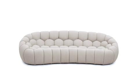 Divani Casa Yolonda Modern Curved Beige Fabric Sofa Set Model VGEV2126C-SET-C-01