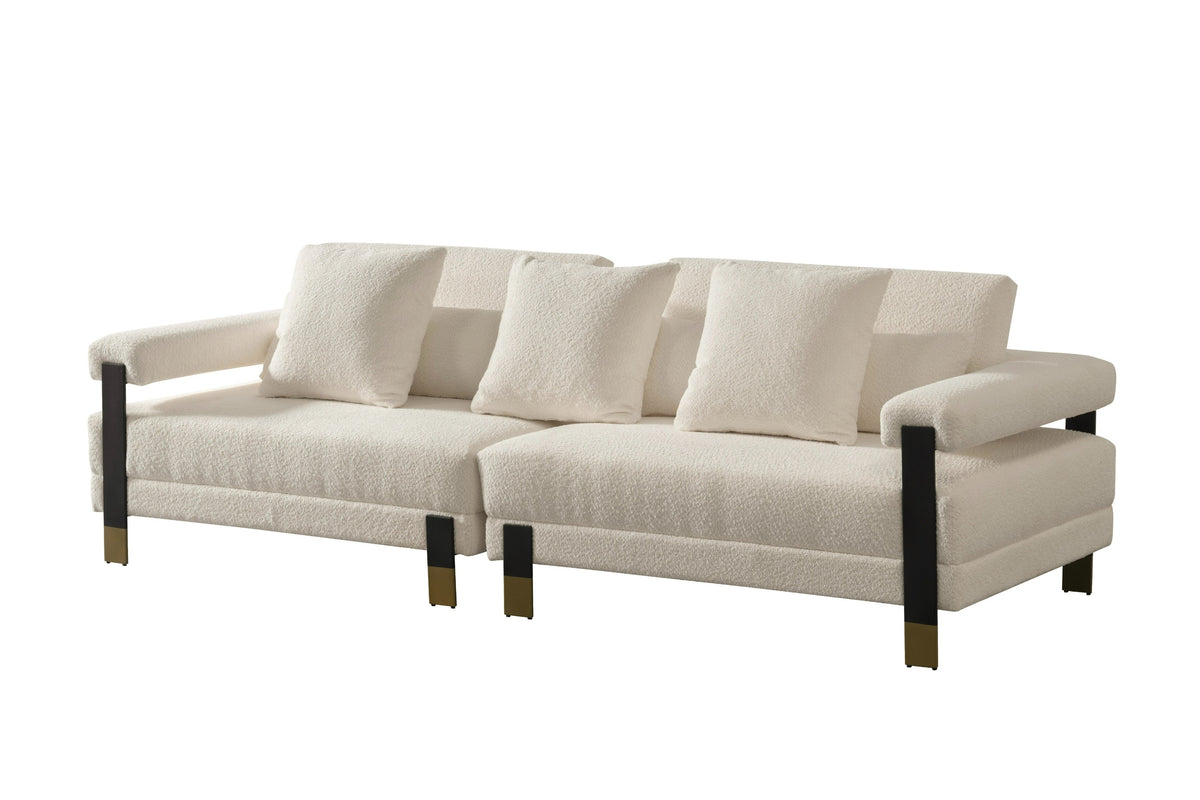 Divani Casa Stratford Modern Off White Fabric 4 Seater Sofa Model VGHM-XF530-4SOFA-IVY