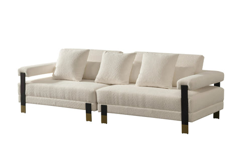 Divani Casa Stratford Modern Off White Fabric Sofa Set Model VGHM-XF530-SET-IVY