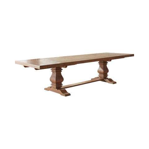 Coaster Florence Double Pedestal Dining Table Rustic Smoke Model 180201
