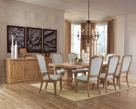 Coaster Florence Double Pedestal Dining Table Rustic Smoke Model 180201
