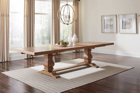 Coaster Florence Double Pedestal Dining Table Rustic Smoke Model 180201