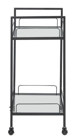 Coaster Curltis Serving Cart with Glass Shelves Clear and Black Model 181065