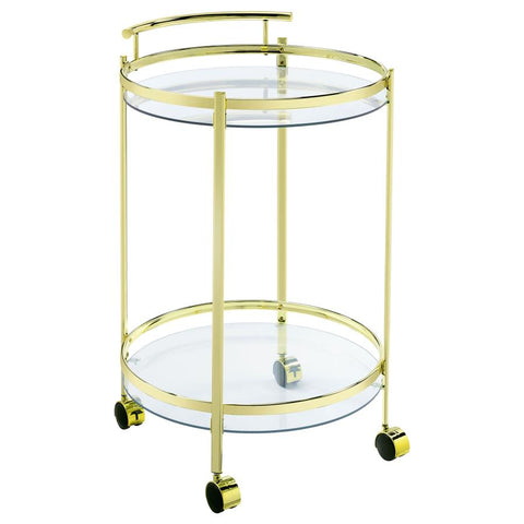 Coaster Chrissy Round Glass Bar Cart Brass Model 181366