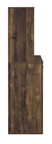 Coaster Mendoza 2-door Wine Cabinet Rustic Oak Herringbone and Gunmetal Model 182082
