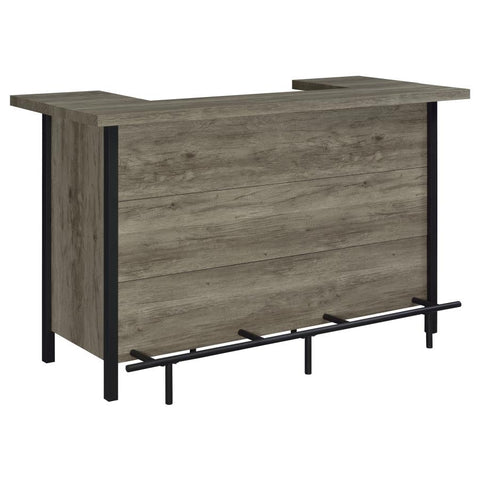 Coaster Bellemore Bar Unit with Footrest Grey Driftwood and Black Model 182105
