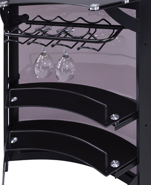 Coaster Dallas Curved Bar Unit Smoke and Black, Set of 3 Model 182135-S3