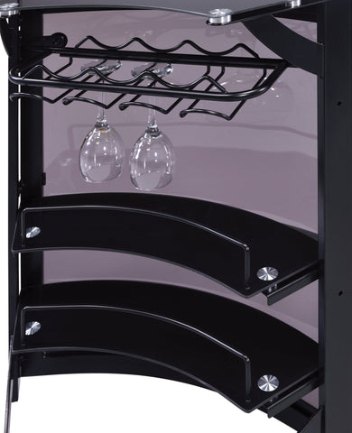 Coaster Dallas 3-Bottle Wine Rack Bar Unit Smoked and Black Model 182135