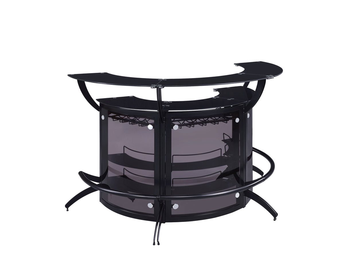 Coaster Dallas Curved Bar Unit Smoke and Black, Set of 3 Model 182135-S3