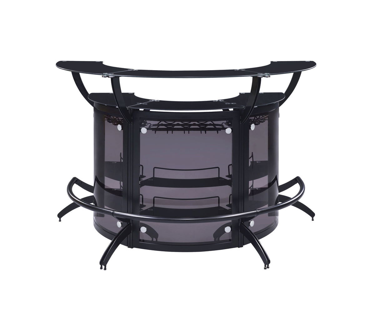 Coaster Dallas 3-Bottle Wine Rack Bar Unit Smoked and Black Model 182135