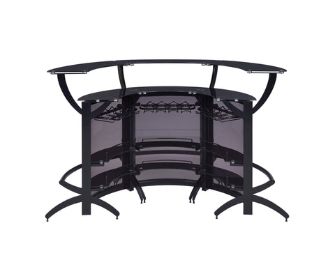 Coaster Dallas 3-Bottle Wine Rack Bar Unit Smoked and Black Model 182135