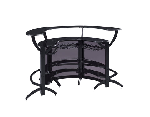 Coaster Dallas 3-Bottle Wine Rack Bar Unit Smoked and Black Model 182135