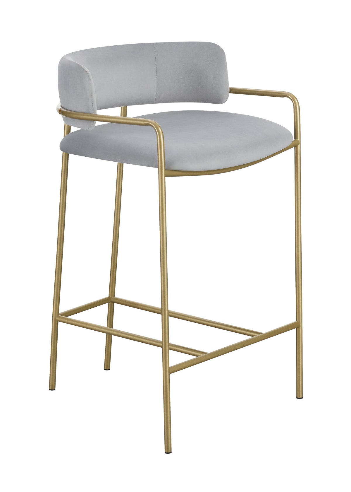 Coaster Comstock Upholstered Low Back Stool Grey and Gold Model 182159