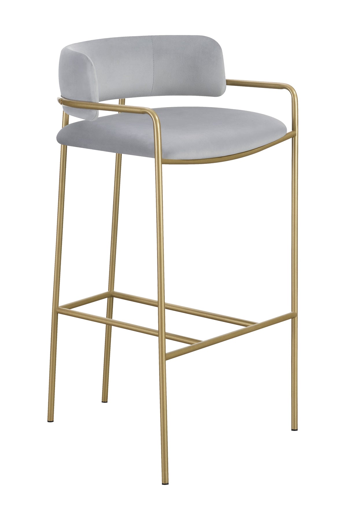 Coaster Comstock Upholstered Low Back Stool Grey and Gold Model 182160