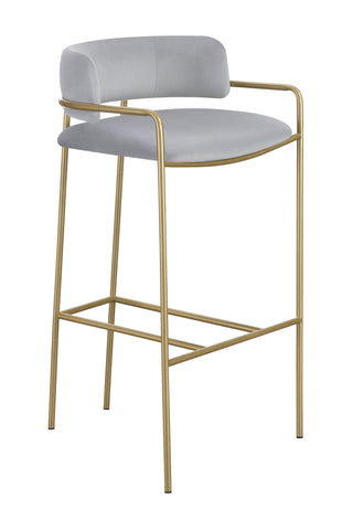 Coaster Comstock Upholstered Low Back Stool Grey and Gold Model 182160
