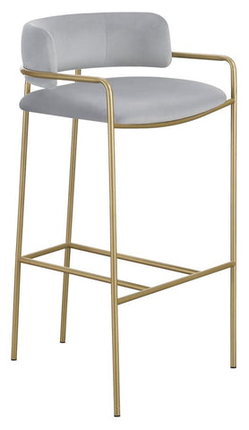 Coaster Comstock Upholstered Low Back Stool Grey and Gold Model 182160