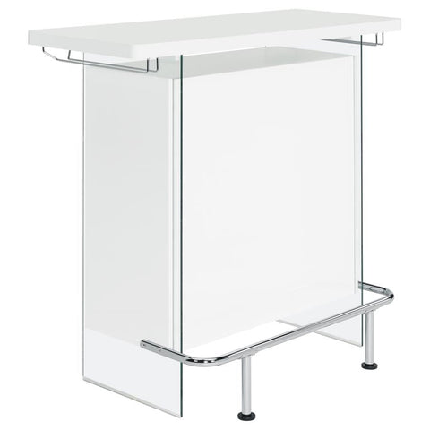 Coaster Acosta Rectangular Bar Unit with Footrest and Glass Side Panels Model 182632