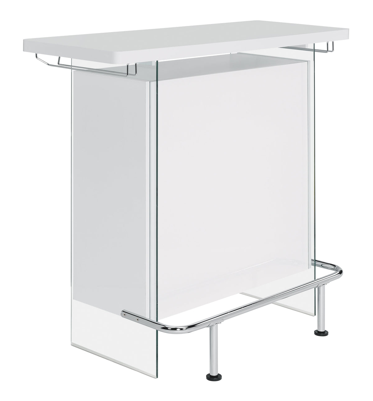 Coaster Acosta Rectangular Bar Unit with Footrest and Glass Side Panels Model 182632