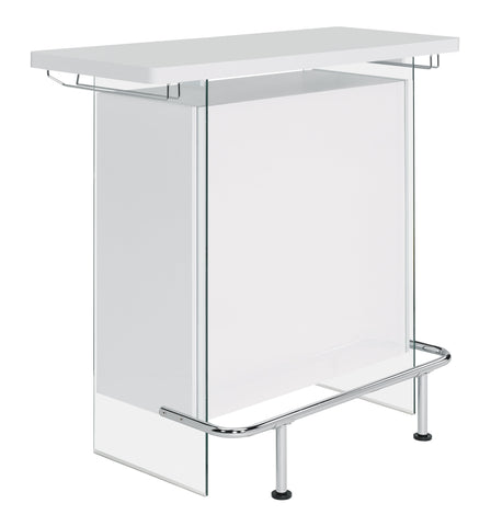 Coaster Acosta Rectangular Bar Unit with Footrest and Glass Side Panels Model 182632