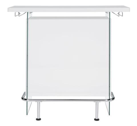 Coaster Acosta Rectangular Bar Unit with Footrest and Glass Side Panels Model 182632