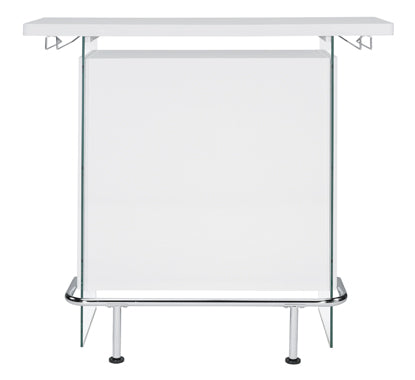 Coaster Acosta Rectangular Bar Unit with Footrest and Glass Side Panels Model 182632
