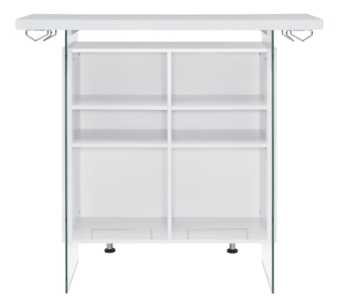 Coaster Acosta Rectangular Bar Unit with Footrest and Glass Side Panels Model 182632