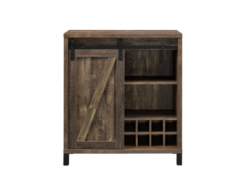 Coaster Arlington Bar Cabinet with Sliding Door Rustic Oak Model 182852