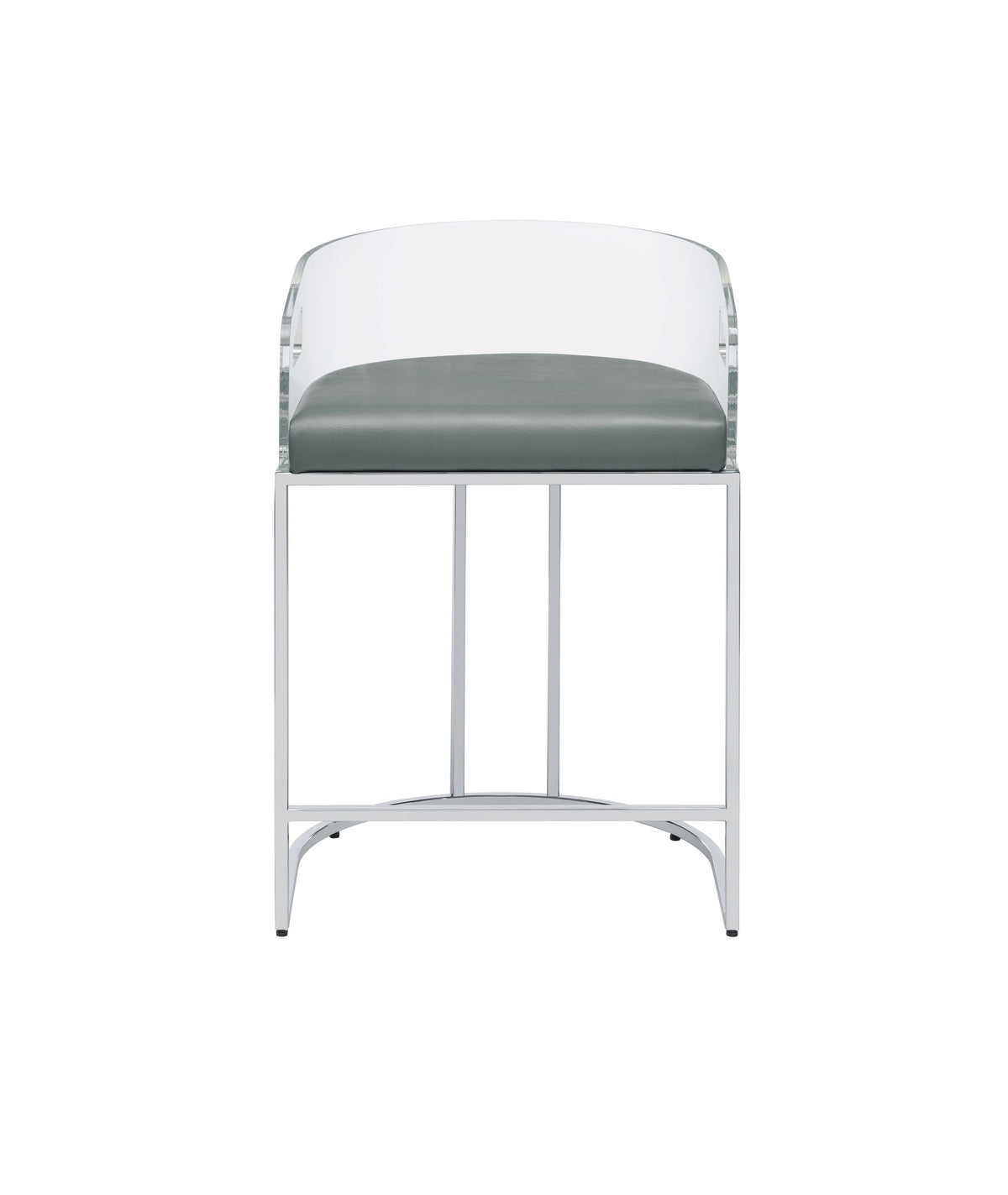 Coaster Thermosolis Acrylic Back Counter Height Stools Grey and Chrome (Set of 2) Model 183405