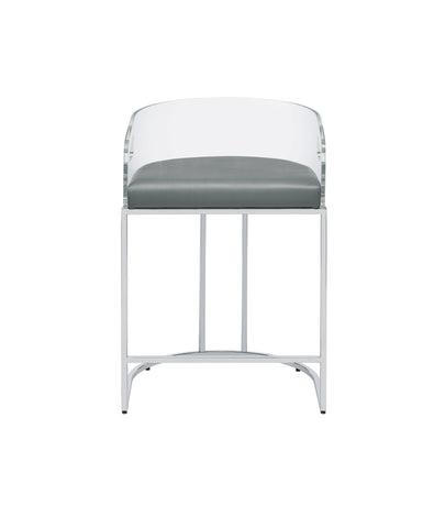 Coaster Thermosolis Acrylic Back Counter Height Stools Grey and Chrome (Set of 2) Model 183405