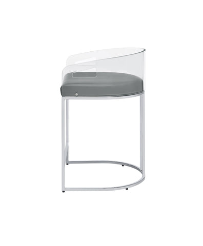 Coaster Thermosolis Acrylic Back Counter Height Stools Grey and Chrome (Set of 2) Model 183405