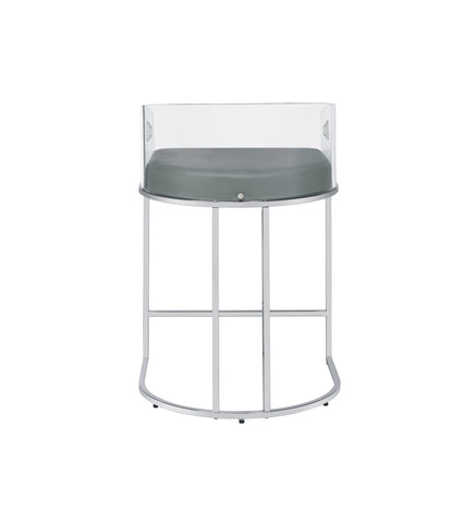 Coaster Thermosolis Acrylic Back Counter Height Stools Grey and Chrome (Set of 2) Model 183405