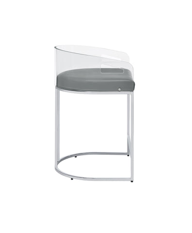 Coaster Thermosolis Acrylic Back Counter Height Stools Grey and Chrome (Set of 2) Model 183405