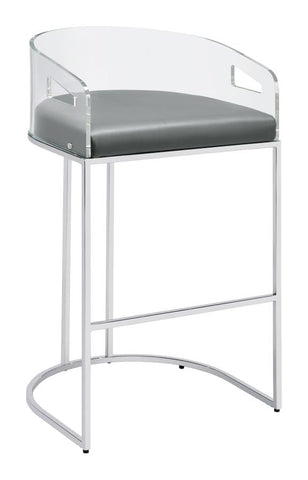 Coaster Thermosolis Acrylic Back Bar Stools Grey and Chrome (Set of 2) Model 183406