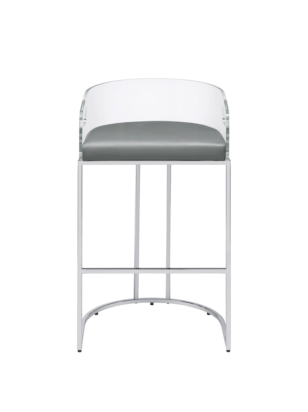 Coaster Thermosolis Acrylic Back Bar Stools Grey and Chrome (Set of 2) Model 183406