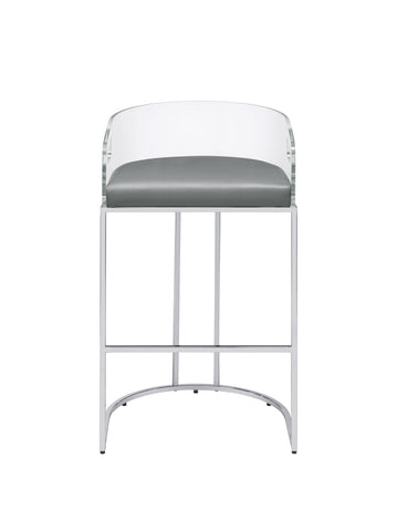 Coaster Thermosolis Acrylic Back Bar Stools Grey and Chrome (Set of 2) Model 183406