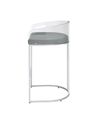 Coaster Thermosolis Acrylic Back Bar Stools Grey and Chrome (Set of 2) Model 183406