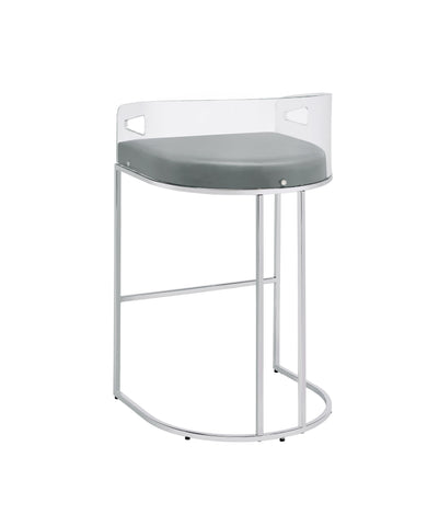 Coaster Thermosolis Acrylic Back Bar Stools Grey and Chrome (Set of 2) Model 183406