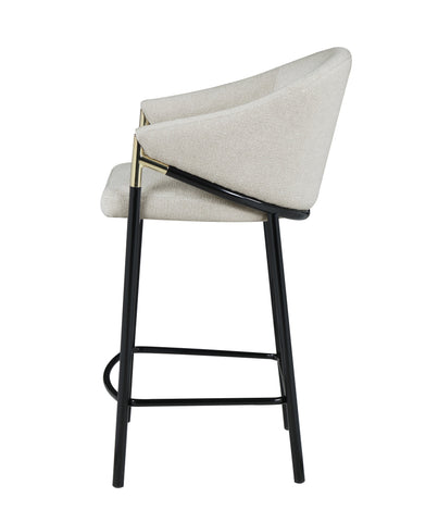 Coaster Chadwick Sloped Arm Counter Height Stools Beige and Glossy Black (Set of 2) Model 183436