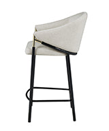 Coaster Chadwick Sloped Arm Counter Height Stools Beige and Glossy Black (Set of 2) Model 183436